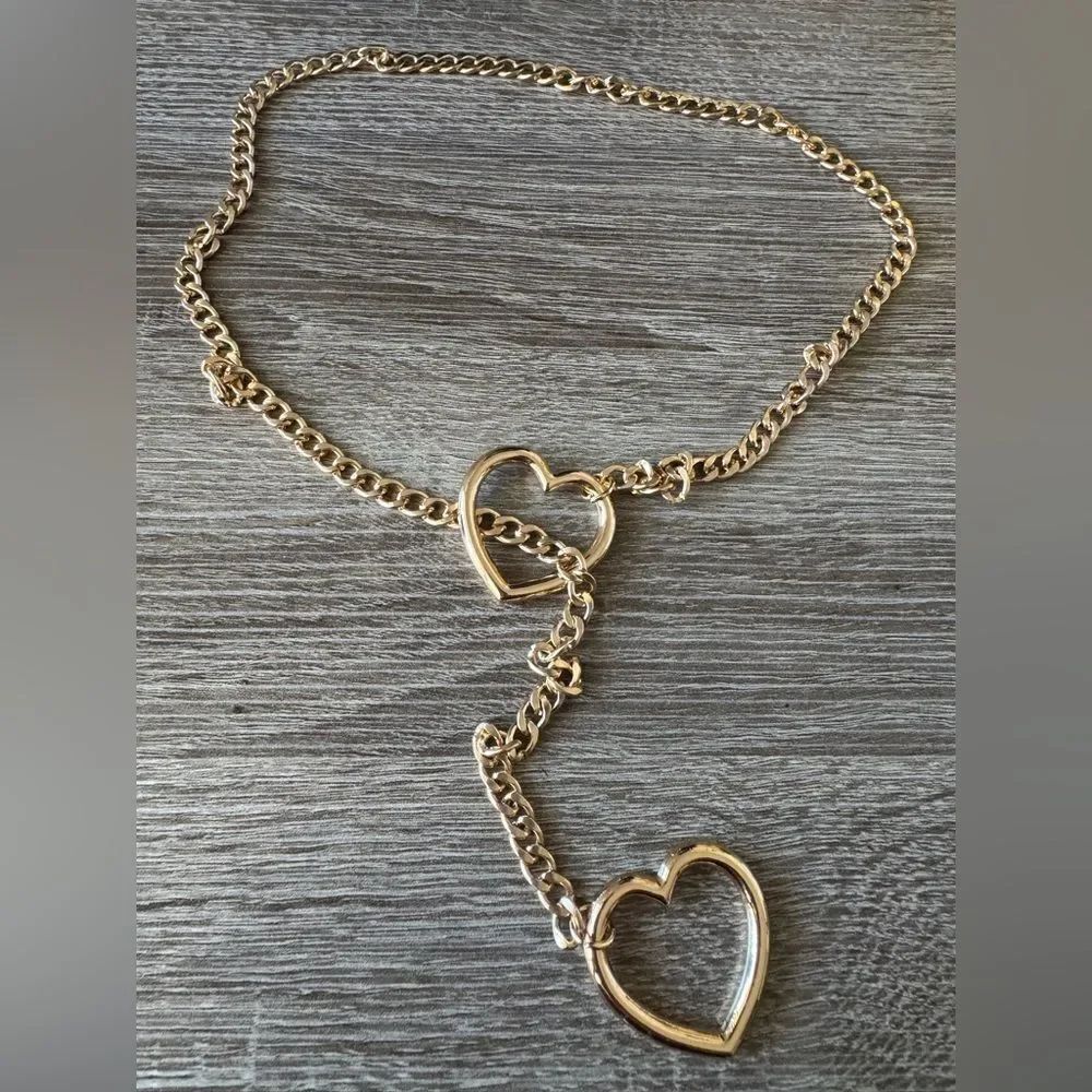Gold Heart Chain Necklace A1482